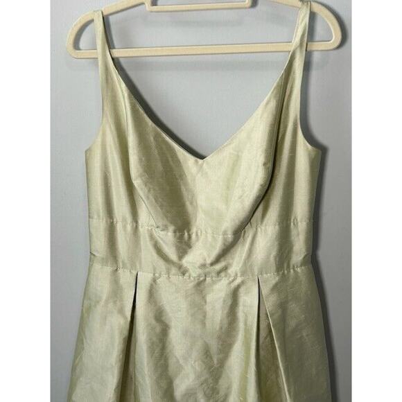 Jenny Yoo Collection Silk Dress Cocktail Fit & Flare Sleeveless V-Neck Green 8 - Picture 2 of 16